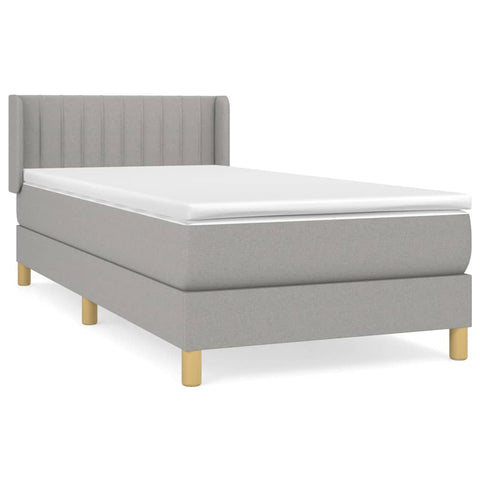 vidaXL Boxspringbett mit Matratze Hellgrau 80x200 cm Stoff