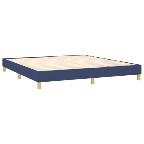 vidaXL Boxspringbett mit Matratze Blau 180x200 cm Stoff