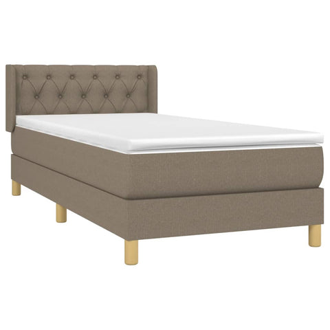 vidaXL Boxspringbett mit Matratze Taupe 80x200 cm Stoff