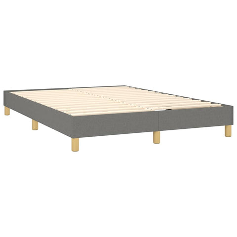 vidaXL Boxspringbett mit Matratze Dunkelgrau 140x200 cm Stoff