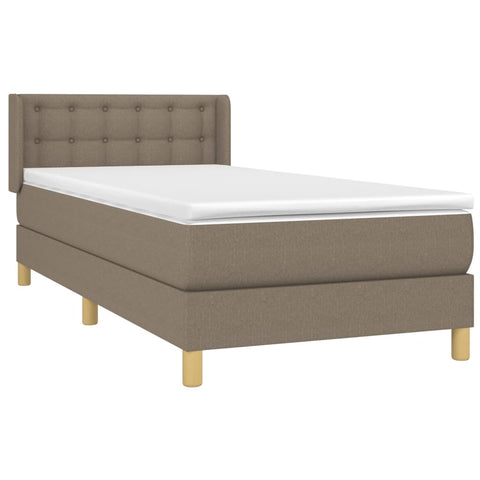 vidaXL Boxspringbett mit Matratze Taupe 80x200 cm Stoff