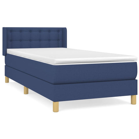 vidaXL Boxspringbett mit Matratze Blau 80x200 cm Stoff