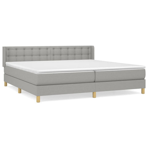 vidaXL Boxspringbett mit Matratze Hellgrau 160x200 cm Stoff