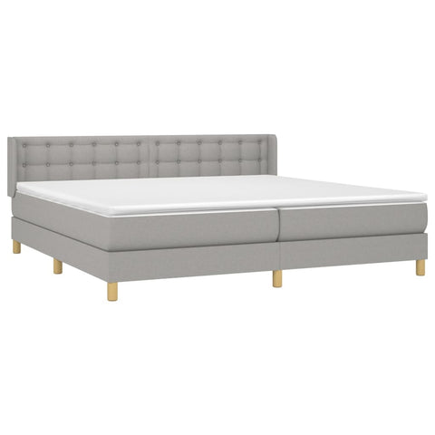 vidaXL Boxspringbett mit Matratze Hellgrau 160x200 cm Stoff