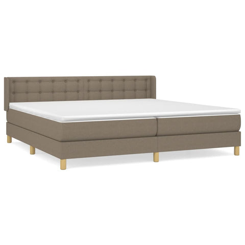 vidaXL Boxspringbett mit Matratze Taupe 160x200 cm Stoff