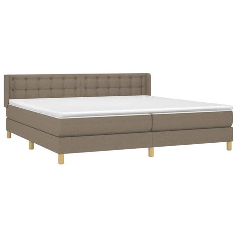 vidaXL Boxspringbett mit Matratze Taupe 160x200 cm Stoff