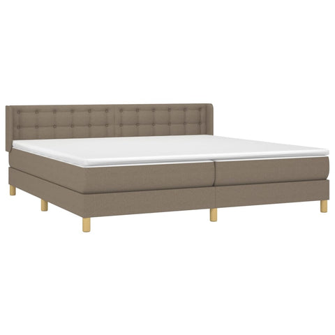 vidaXL Boxspringbett mit Matratze Taupe 180x200 cm Stoff