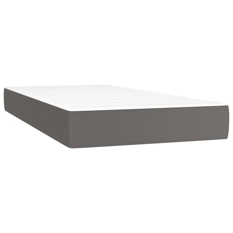 vidaXL Boxspringbett mit Matratze Grau 80x200 cm Kunstleder