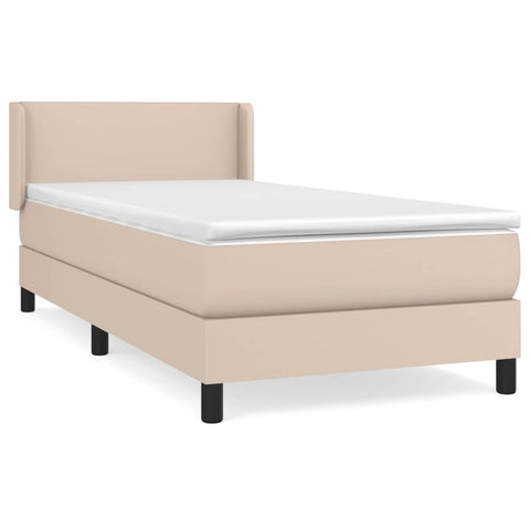 vidaXL Boxspringbett mit Matratze Cappuccino-Braun 80x200cm Kunstleder