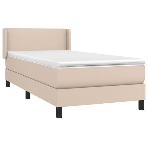 vidaXL Boxspringbett mit Matratze Cappuccino-Braun 80x200cm Kunstleder