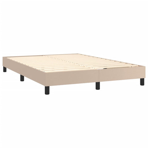 vidaXL Boxspringbett Matratze Cappuccino-Braun 140x190cm Kunstleder