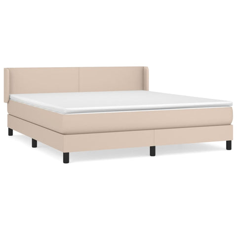 vidaXL Boxspringbett Matratze Cappuccino-Braun 160x200 cm Kunstleder