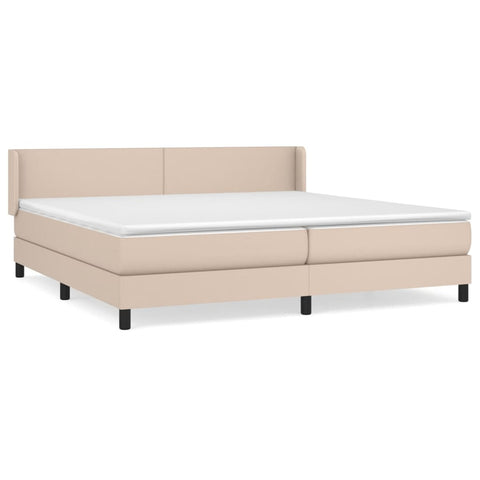 vidaXL Boxspringbett Matratze Cappuccino-Braun 200x200cm Kunstleder