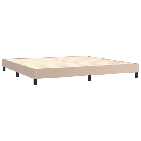 vidaXL Boxspringbett Matratze Cappuccino-Braun 200x200cm Kunstleder