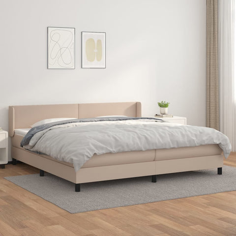 vidaXL Boxspringbett Matratze Cappuccino-Braun 200x200cm Kunstleder