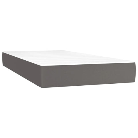 vidaXL Boxspringbett mit Matratze Grau 80x200 cm Kunstleder