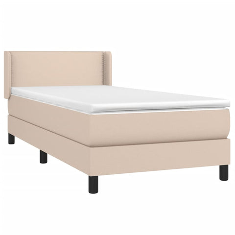 vidaXL Boxspringbett mit Matratze Cappuccino-Braun 80x200cm Kunstleder