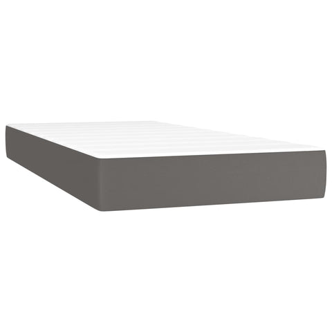 vidaXL Boxspringbett mit Matratze Grau 90x200 cm Kunstleder