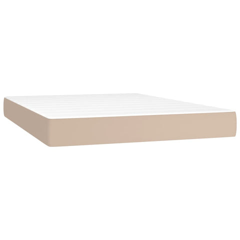 vidaXL Boxspringbett Matratze Cappuccino-Braun 140x190cm Kunstleder