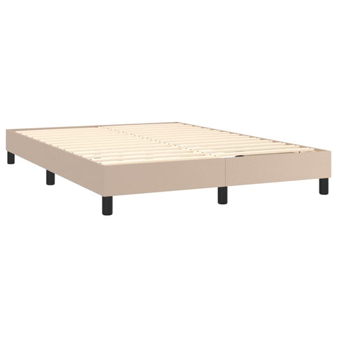 vidaXL Boxspringbett Matratze Cappuccino-Braun 140x200cm Kunstleder