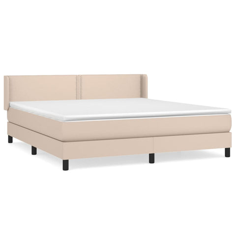 vidaXL Boxspringbett Matratze Cappuccino-Braun 160x200 cm Kunstleder