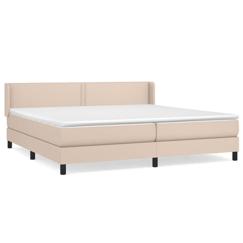 vidaXL Boxspringbett Matratze Cappuccino-Braun 200x200cm Kunstleder