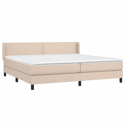 vidaXL Boxspringbett Matratze Cappuccino-Braun 200x200cm Kunstleder