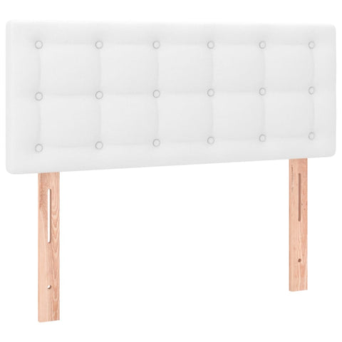 vidaXL Boxspringbett mit Matratze Weiß 90x190 cm Kunstleder