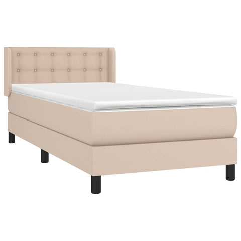 vidaXL Boxspringbett Matratze Cappuccino-Braun 100x200cm Kunstleder