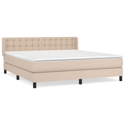 vidaXL Boxspringbett Matratze Cappuccino-Braun 180x200 cm Kunstleder