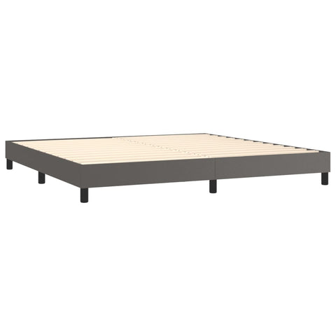 vidaXL Boxspringbett mit Matratze Grau 200x200 cm Kunstleder