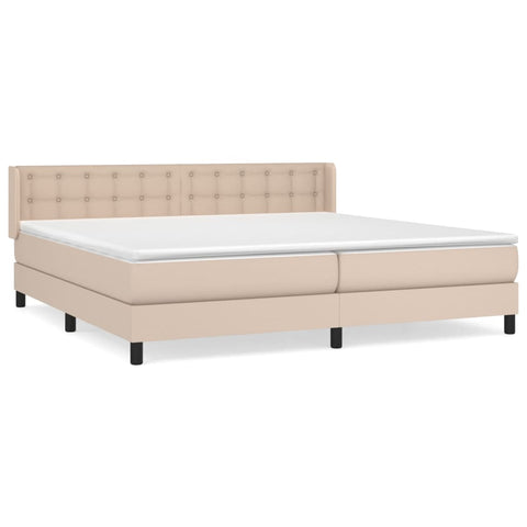 vidaXL Boxspringbett Matratze Cappuccino-Braun 200x200cm Kunstleder