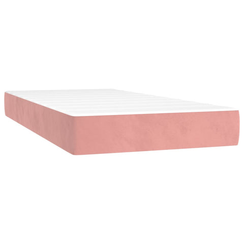 vidaXL Boxspringbett mit Matratze Rosa 90x190 cm Samt