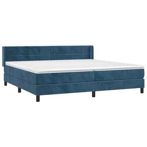 vidaXL Boxspringbett mit Matratze Dunkelblau 200x200 cm Samt