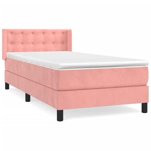 Boxspringbett mit Matratze Rosa 90x190 cm Samt