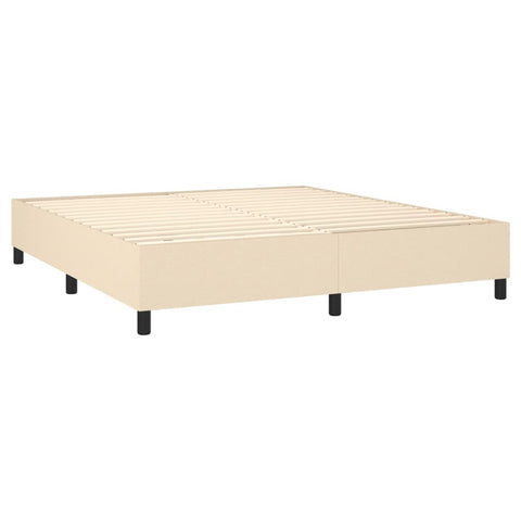 vidaXL Boxspringbett mit Matratze Creme 160x200 cm Stoff