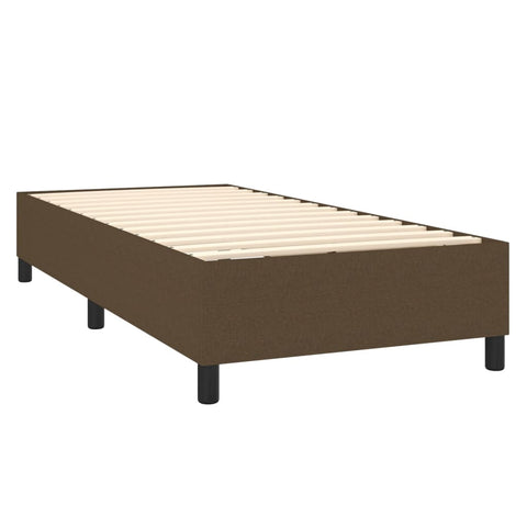 vidaXL Boxspringbett mit Matratze Dunkelbraun 90x190 cm Stoff