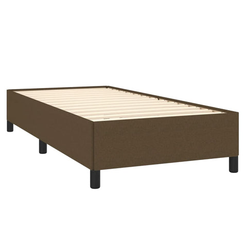 vidaXL Boxspringbett mit Matratze Dunkelbraun 90x200 cm Stoff