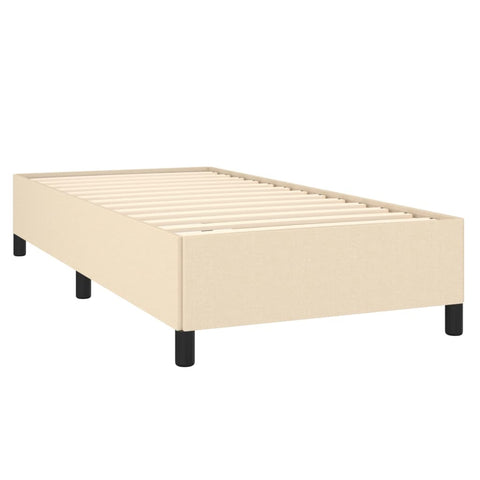 vidaXL Boxspringbett mit Matratze Creme 90x200 cm Stoff