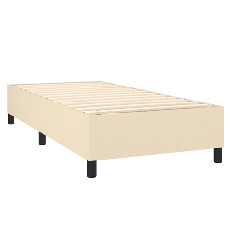 vidaXL Boxspringbett mit Matratze Creme 100x200 cm Stoff