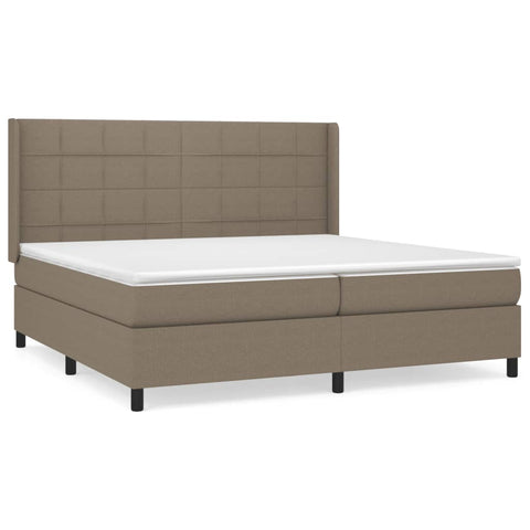 vidaXL Boxspringbett mit Matratze Taupe 200x200 cm Stoff