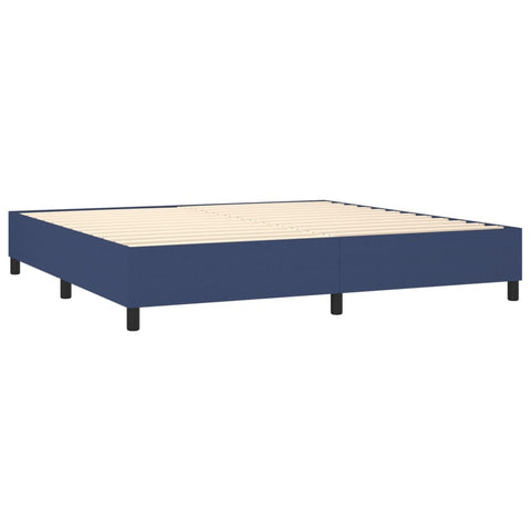 vidaXL Boxspringbett mit Matratze Blau 200x200 cm Stoff