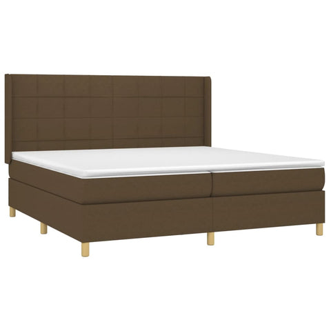 vidaXL Boxspringbett mit Matratze Dunkelbraun 200x200 cm Stoff