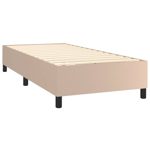 vidaXL Boxspringbett mit Matratze Cappuccino-Braun 90x190cm Kunstleder