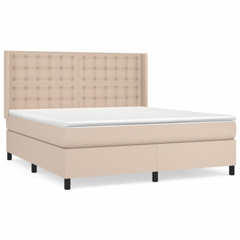 Boxspringbett Matratze Cappuccino-Braun 180x200 cm Kunstleder