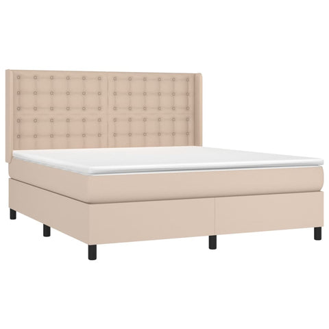 Boxspringbett Matratze Cappuccino-Braun 180x200 cm Kunstleder