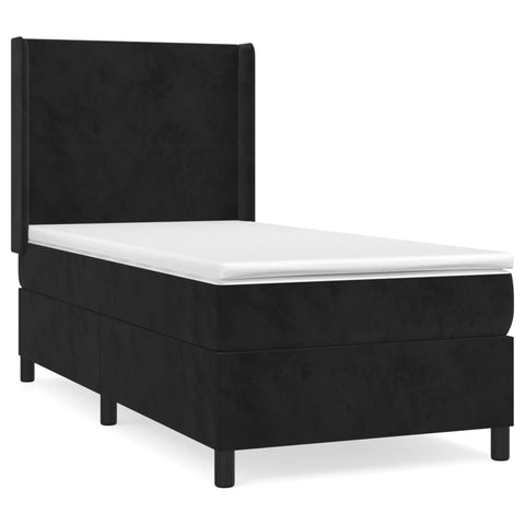 vidaXL Boxspringbett mit Matratze Schwarz 80x200 cm Samt