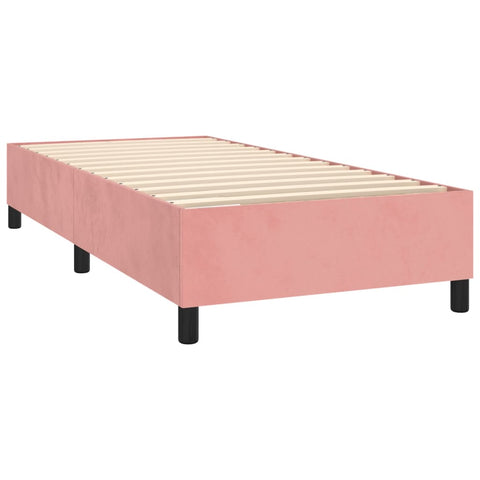 vidaXL Boxspringbett mit Matratze Rosa 80x200 cm Samt