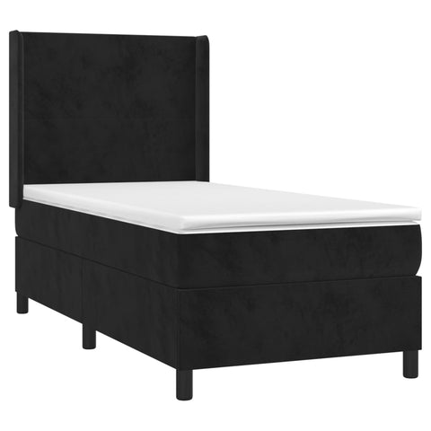 vidaXL Boxspringbett mit Matratze Schwarz 100x200 cm Samt