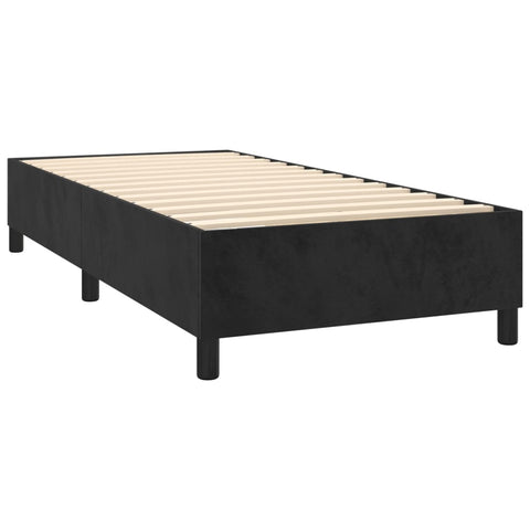 vidaXL Boxspringbett mit Matratze Schwarz 80x200 cm Samt